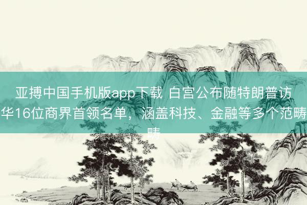 亚搏中国手机版app下载 白宫公布随特朗普访华16位商界首领名单，涵盖科技、金融等多个范畴
