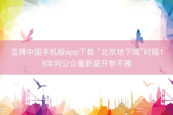 亚搏中国手机版app下载 “北京地下城”时隔18年向公众重新盛开参不雅