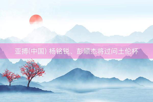亚搏(中国) 杨铭锐、彭顺杰将过问土伦杯