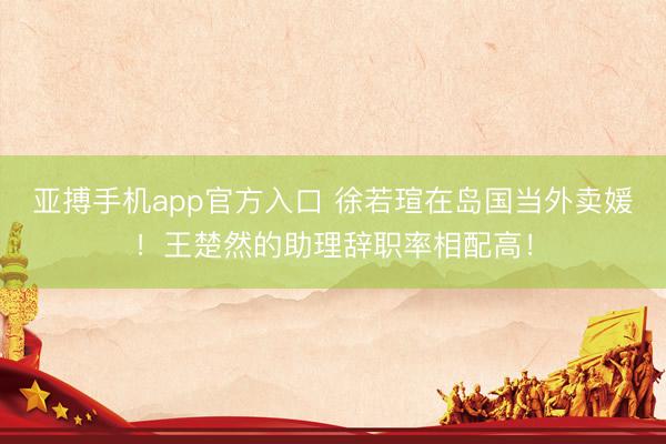 亚搏手机app官方入口 徐若瑄在岛国当外卖媛!王楚然的助理辞职率相配高!