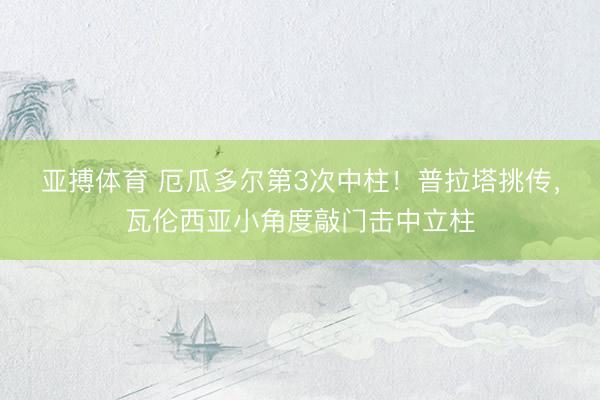 亚搏体育 厄瓜多尔第3次中柱！普拉塔挑传，瓦伦西亚小角度敲门击中立柱